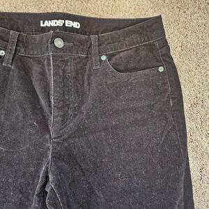 Lands End Corduroy Mid Rise Straight pant Size 10P Black 5 pocket Fall Outdoor